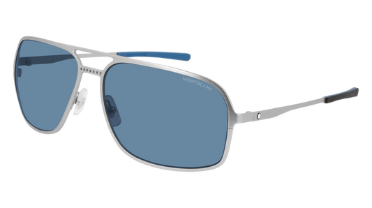 Montblanc Sunglass Man Silver Silver Blue