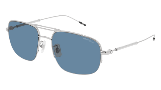 Montblanc Sunglass Man Silver Silver Blue