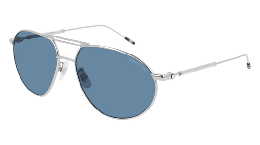 Montblanc Sunglass Man Silver Silver Blue