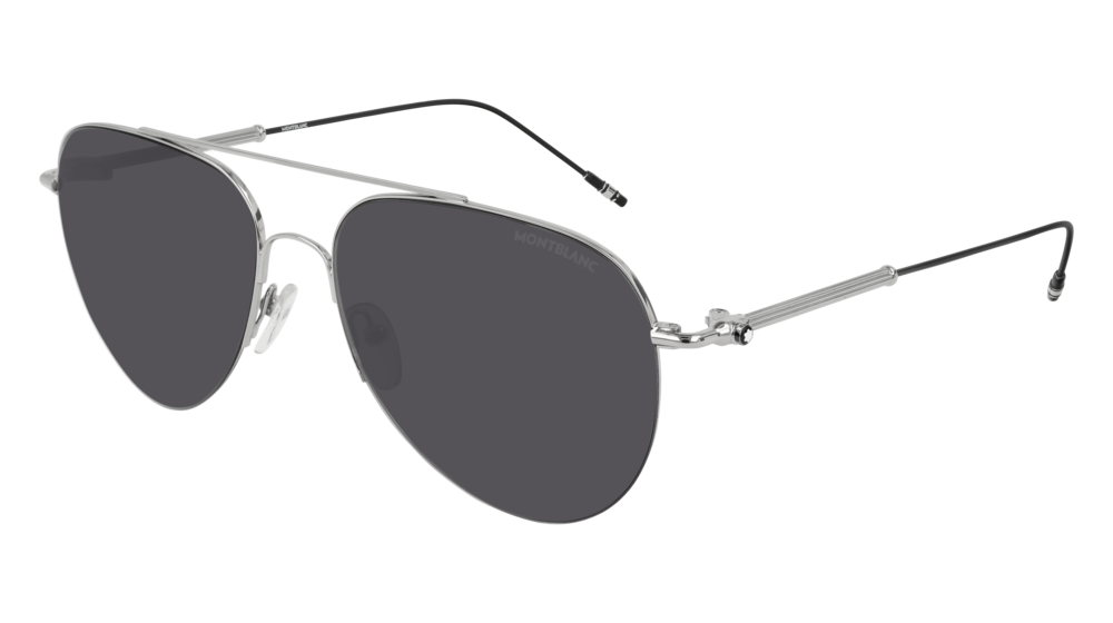 Montblanc Sunglass Man Silver Silver Grey