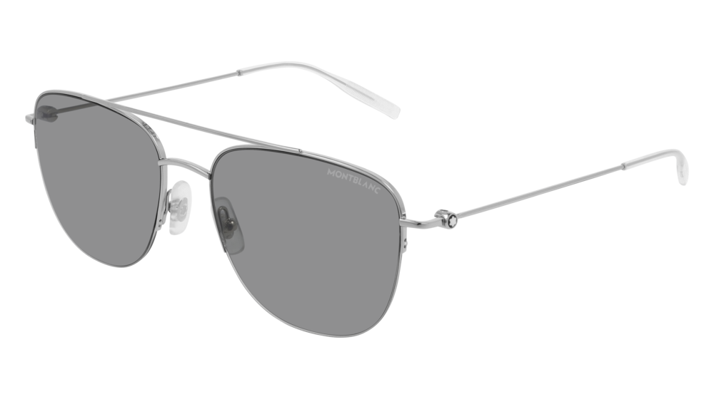 Montblanc Sunglass Man Silver Silver Grey