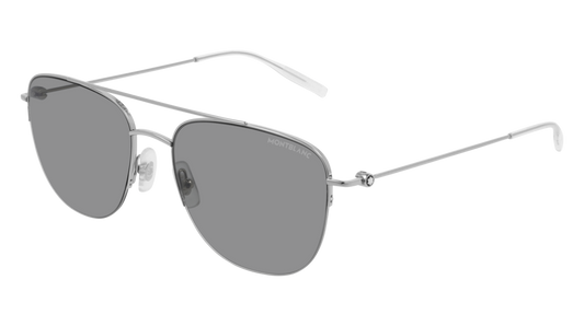 Montblanc Sunglass Man Silver Silver Grey