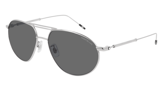 Montblanc Sunglass Man Silver Silver Grey