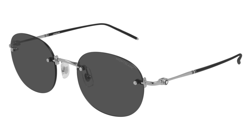 Montblanc Sunglass Man Silver Silver Grey