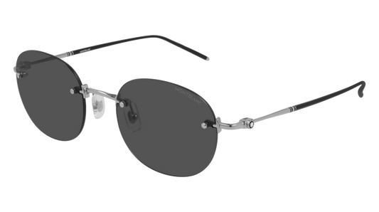 Montblanc Sunglass Man Silver Silver Grey