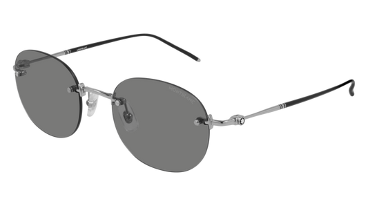 Montblanc Sunglass Man Silver Silver Grey