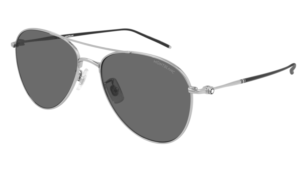 Montblanc Sunglass Man Silver Silver Grey