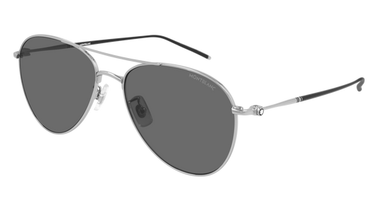 Montblanc Sunglass Man Silver Silver Grey