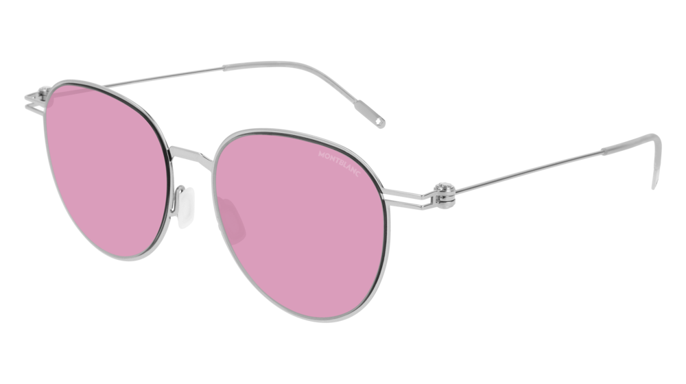 Montblanc Sunglass Man Silver Silver Pink