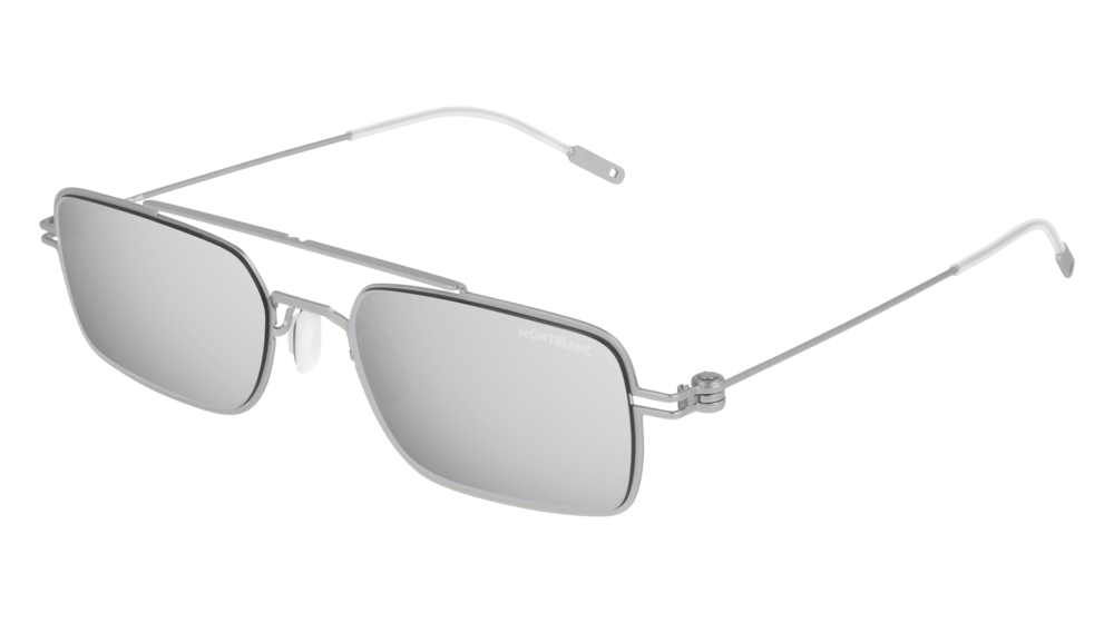 Montblanc Sunglass Man Silver Silver Silver