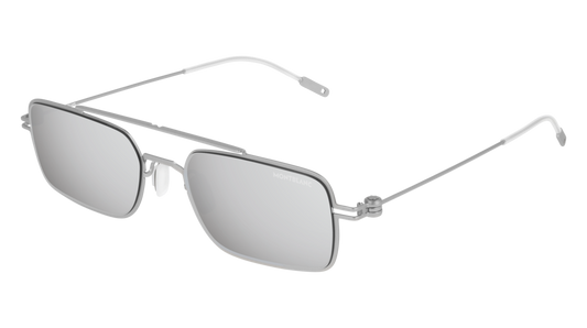 Montblanc Sunglass Man Silver Silver Silver