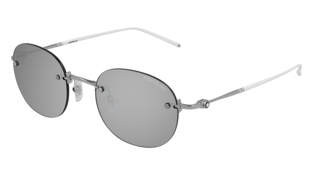 Montblanc Sunglass Man Silver Silver Silver