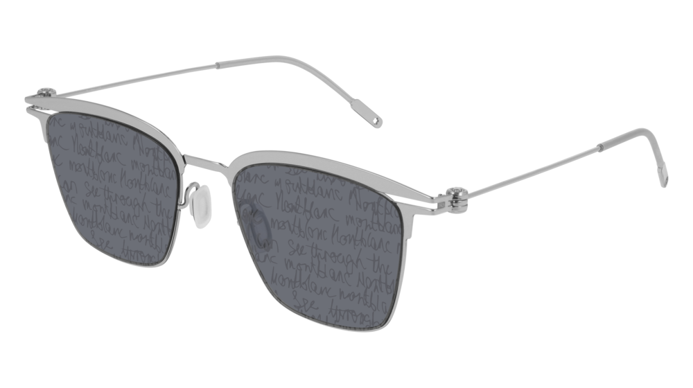 Montblanc Sunglass Man Silver Silver Smoke