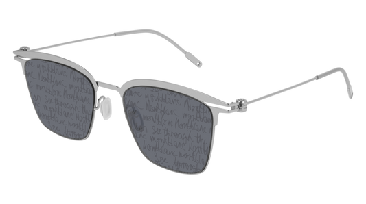 Montblanc Sunglass Man Silver Silver Smoke