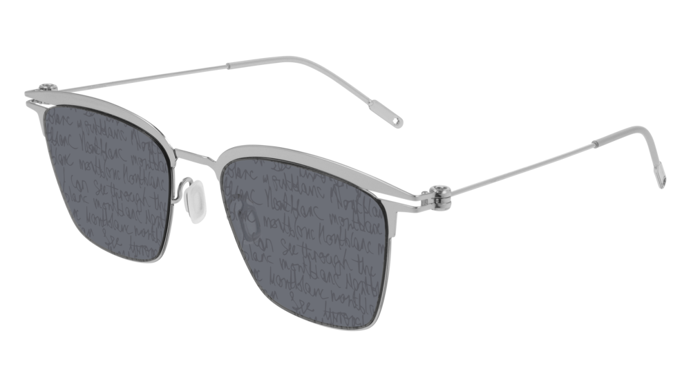 Montblanc Sunglass Man Silver Silver Smoke