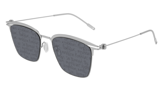 Montblanc Sunglass Man Silver Silver Smoke