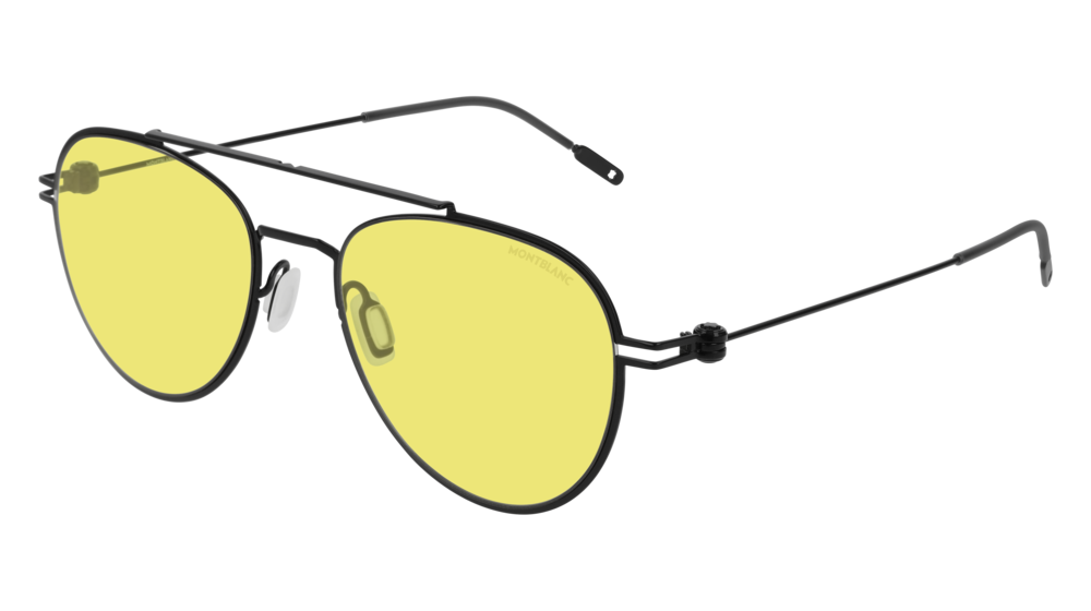 Montblanc Sunglass Unisex Black Black Yellow