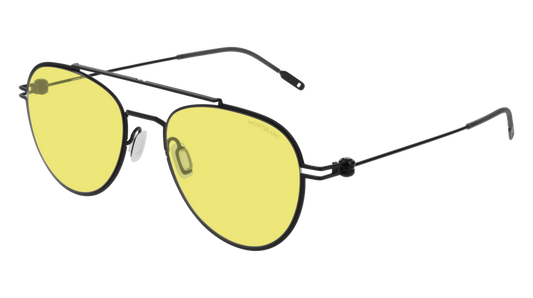 Montblanc Sunglass Unisex Black Black Yellow