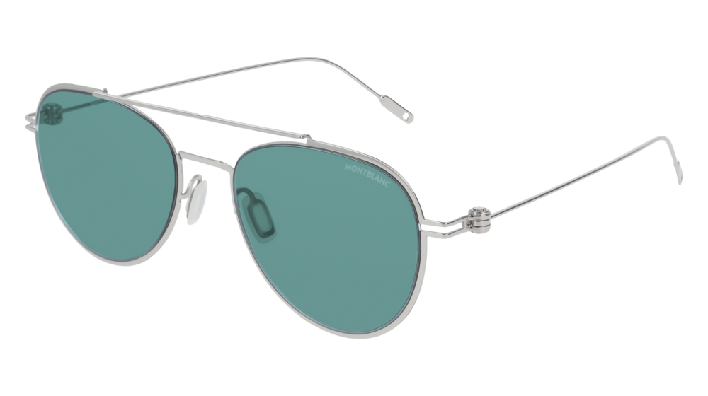 Montblanc Sunglass Unisex Silver Silver Green