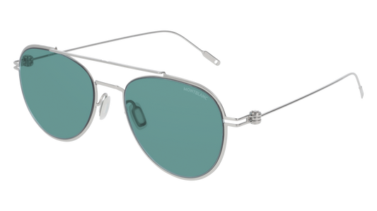 Montblanc Sunglass Unisex Silver Silver Green