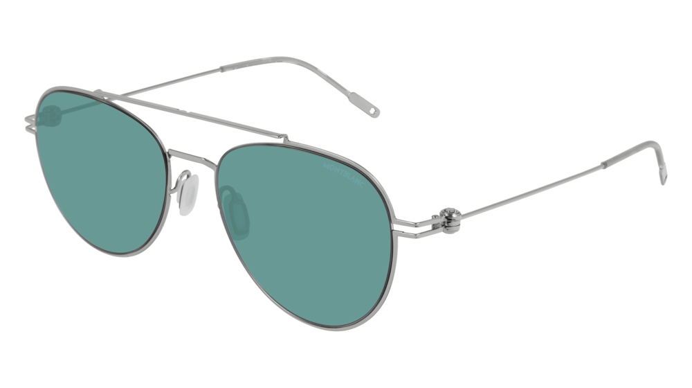 Montblanc Sunglass Unisex Silver Silver Green