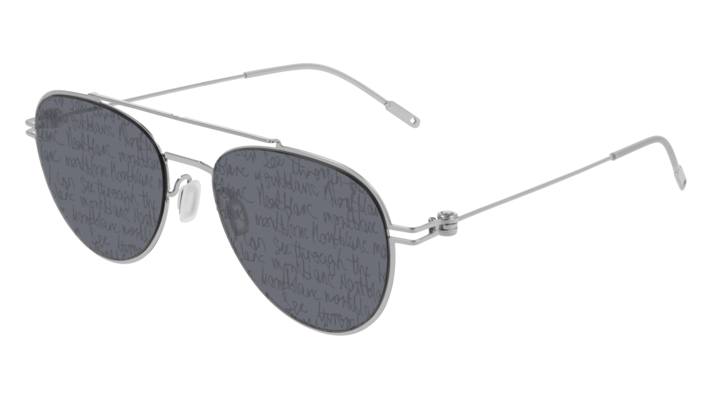 Montblanc Sunglass Unisex Silver Silver Smoke