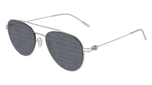 Montblanc Sunglass Unisex Silver Silver Smoke