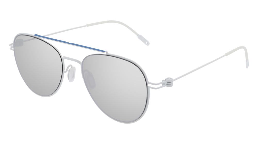 Montblanc Sunglass Unisex White White Silver