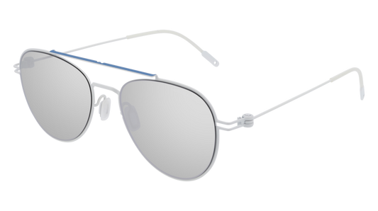 Montblanc Sunglass Unisex White White Silver