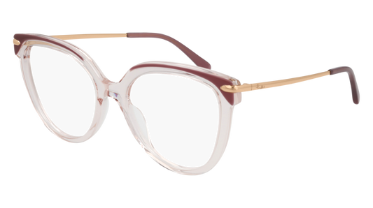 Pomellato Optical Frame Woman Burgundy Gold Transparent