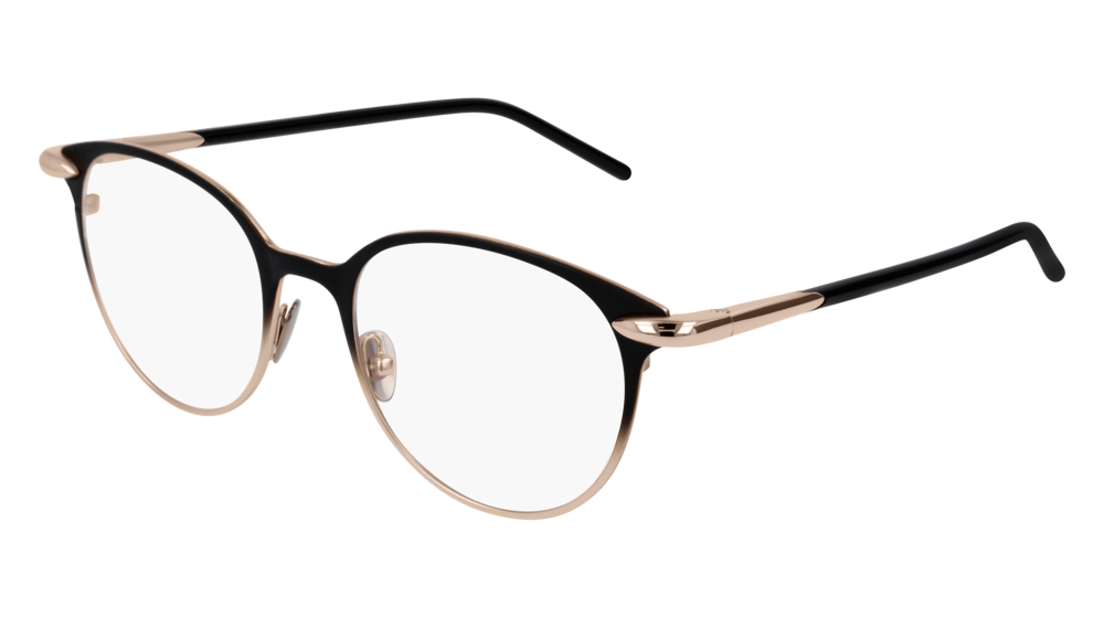 Pomellato Optical Frame Woman Black Gold Transparent