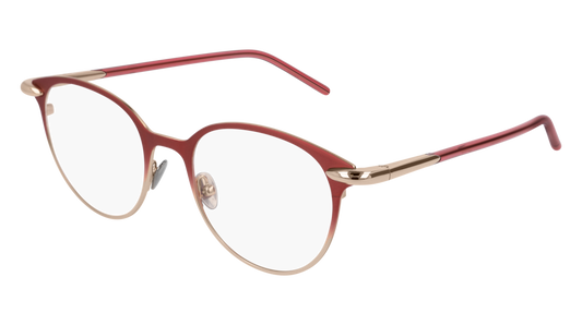 Pomellato Optical Frame Woman Red Gold Transparent