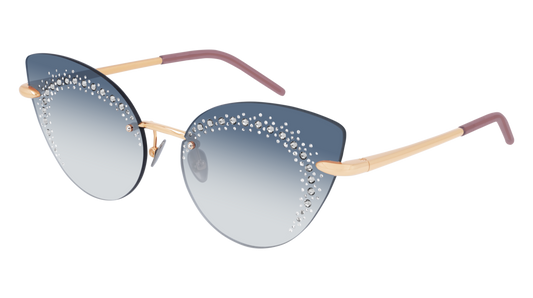 Pomellato Sunglass Woman Gold Pink Blue