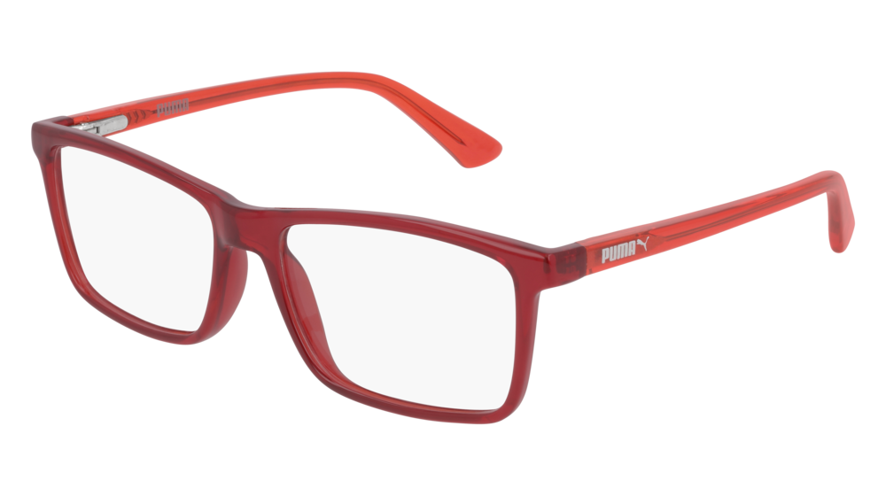 Puma Optical Frame Kid Burgundy Red Transparent