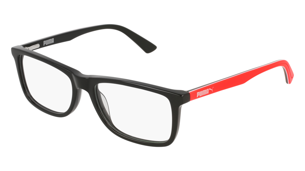 Puma Optical Frame Kid Black Red Transparent