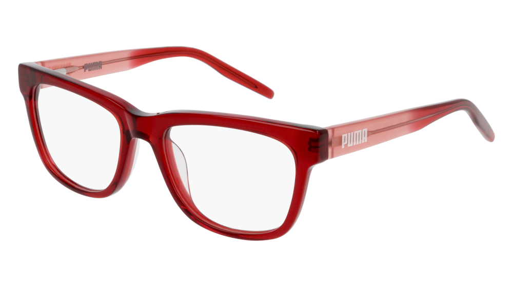 Puma Optical Frame Kid Burgundy Red Transparent