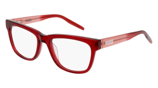 Puma Optical Frame Kid Burgundy Red Transparent