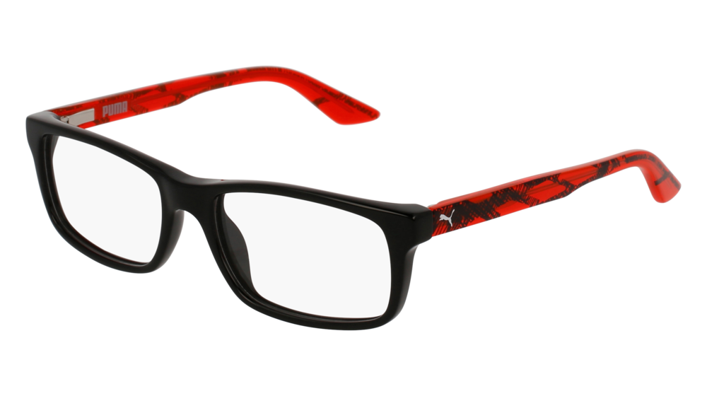 Puma Optical Frame Kid Black Red Transparent