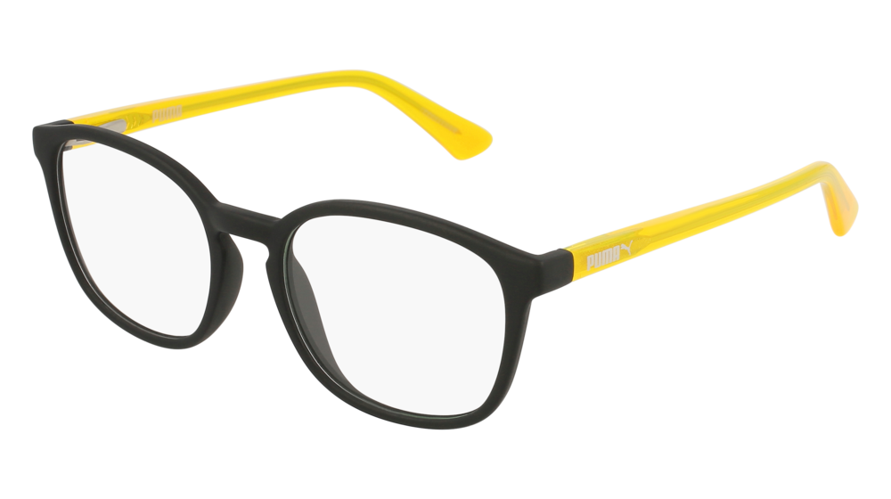 Puma Optical Frame Kid Black Yellow Transparent