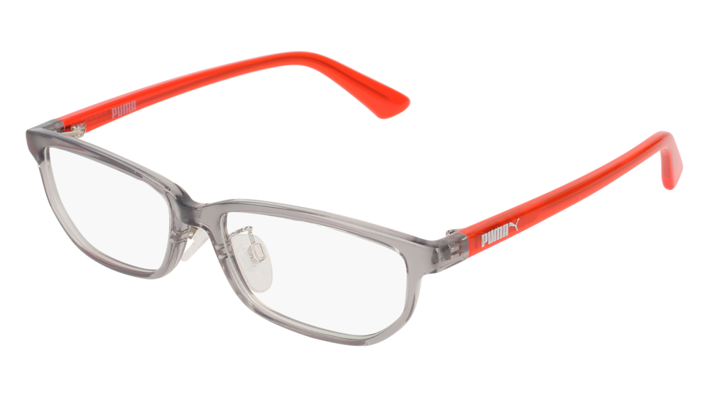 Puma Optical Frame Kid Grey Red Transparent