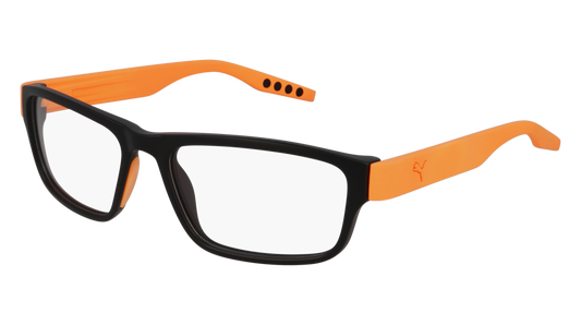 Puma Optical Frame Man Black Orange Transparent