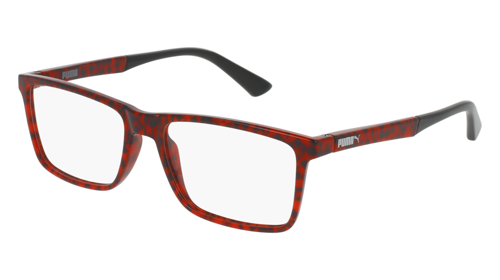 Puma Optical Frame Man Red Red Transparent