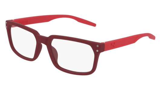 Puma Optical Frame Unisex Burgundy Red Transparent