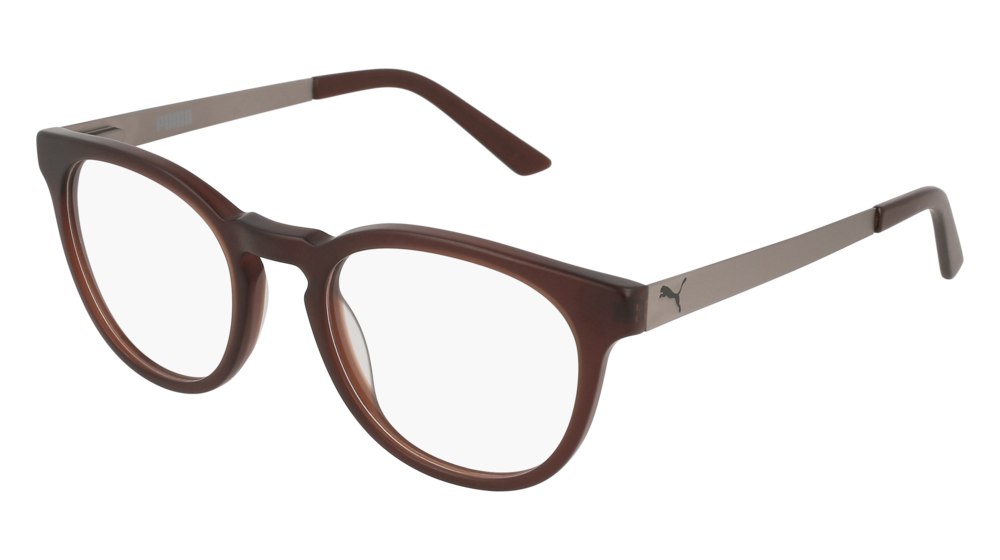 Puma Optical Frame Unisex Brown Ruthenium Transparent