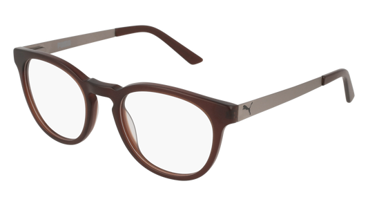 Puma Optical Frame Unisex Brown Ruthenium Transparent