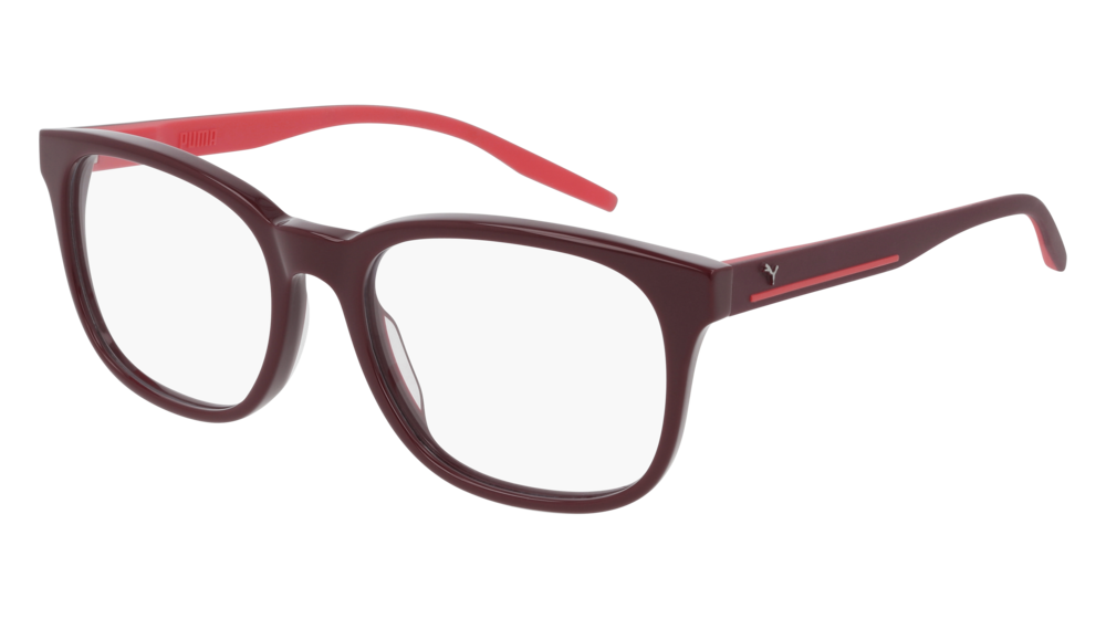 Puma Optical Frame Unisex Burgundy Burgundy Transparent