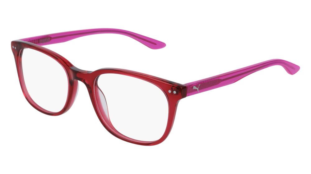 Puma Optical Frame Unisex Burgundy Fuchsia Transparent