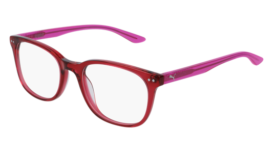 Puma Optical Frame Unisex Burgundy Fuchsia Transparent