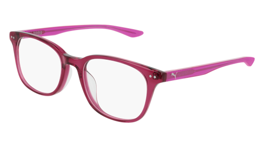 Puma Optical Frame Unisex Burgundy Fuchsia Transparent