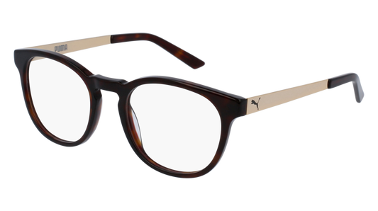 Puma Optical Frame Unisex Havana Gold Transparent